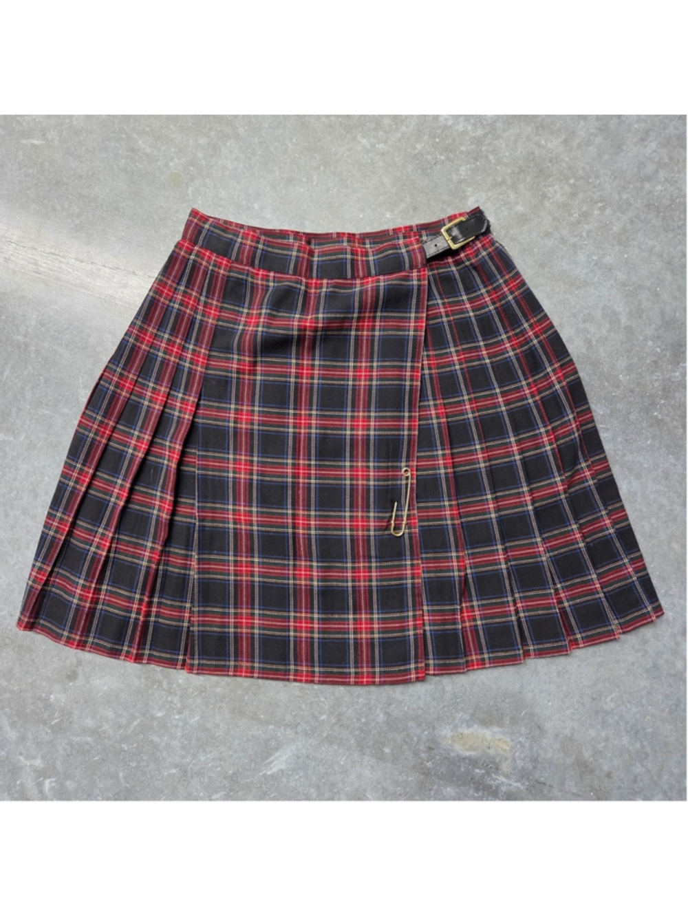 Against Gravitee Tartan Mini Skirt Red Black Grunge Emo Size 10